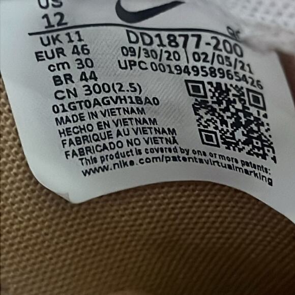 NIKE SACAI BLAZER LOW BRITISH TAN DD1877-200 SNEAKER SIZE‎ 12 - Picture 9 of 9